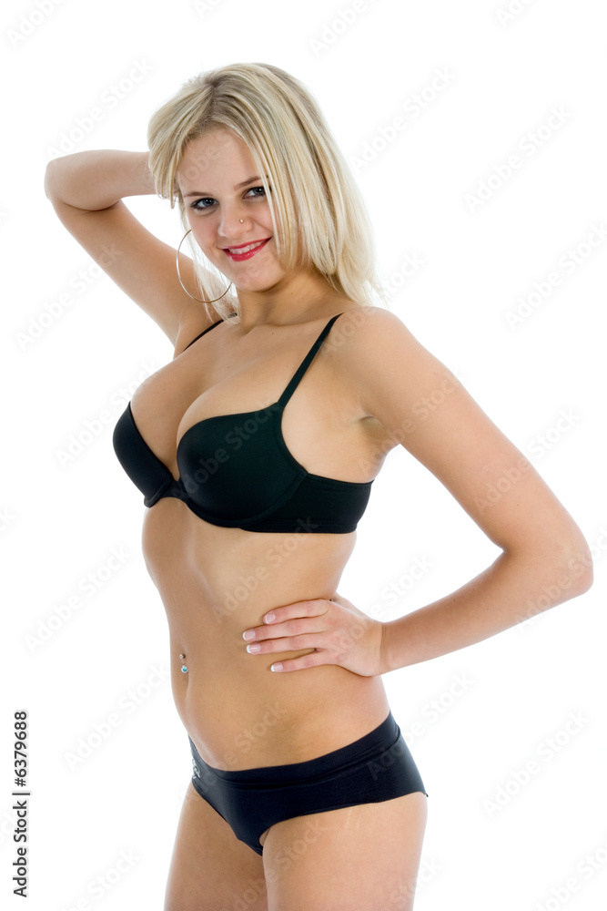 portrait of the blonde with blue eye on white background portrait of the blonde with blue eye on white background