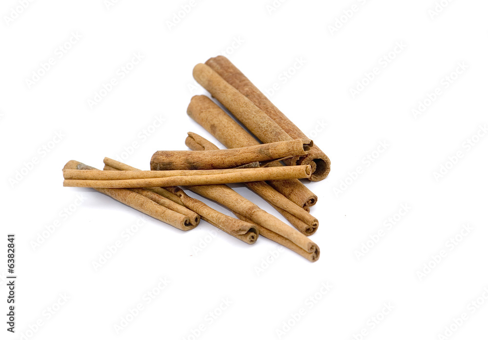 cinnamon sticks isolated on white