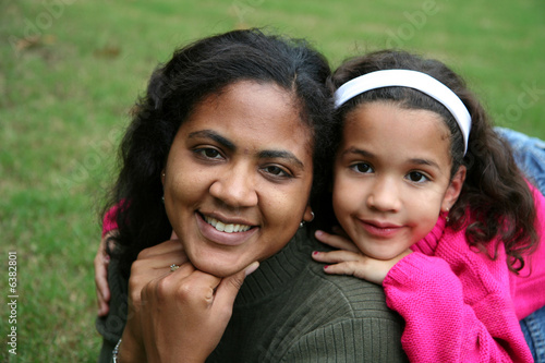 A mixed race mother and dau...