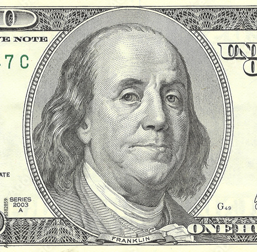 Portrait of President Benjamin Franklin..