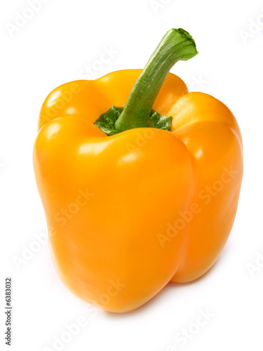 yellow paprika on white background