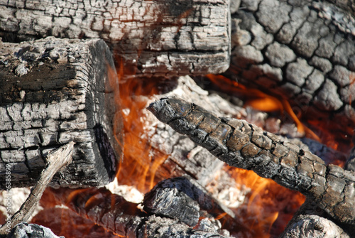 hot fire from spring cleanup burning pile
