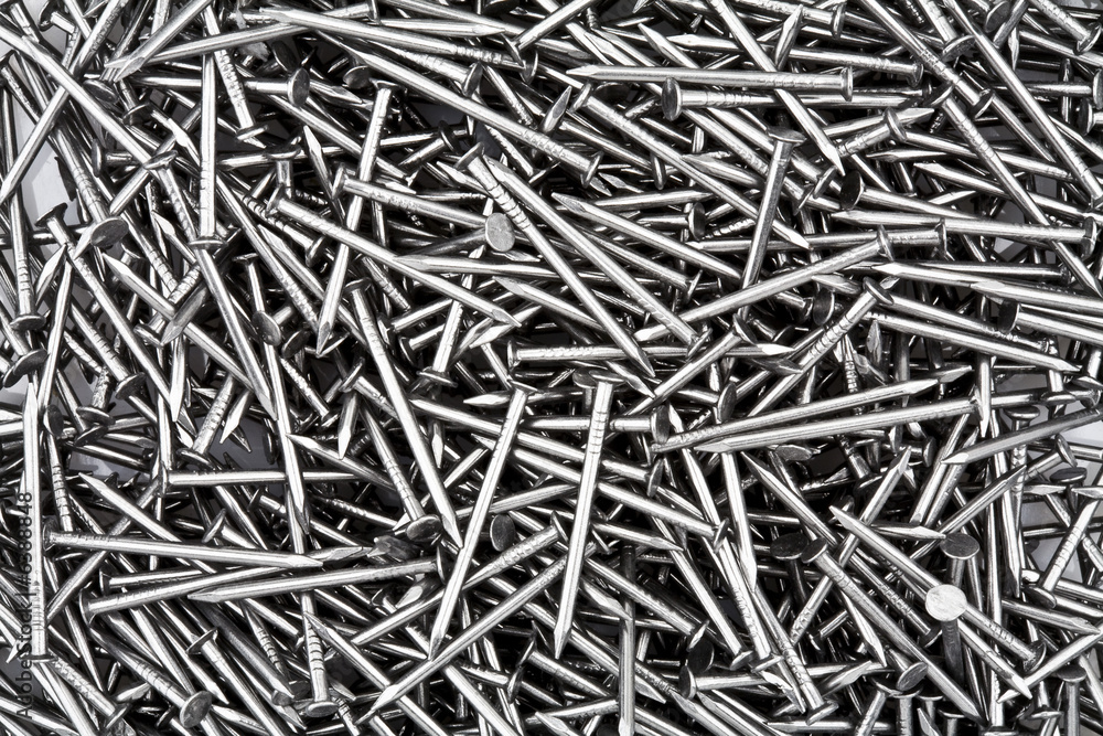 Close-up of a pile of nails Close-up of a pile of nails