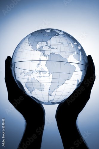 Globe in hands