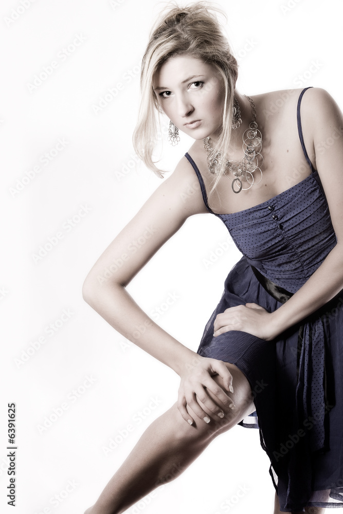 Fototapeta premium Fashion girl with long legs