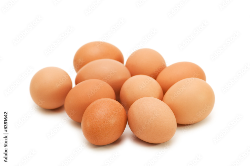 Group of eggs isolated on the white Group of eggs isolated on the white