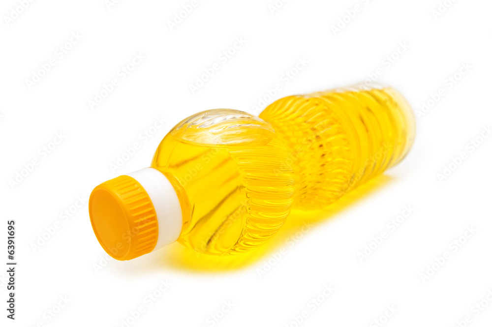 Bottle of olive oil isolated on the white