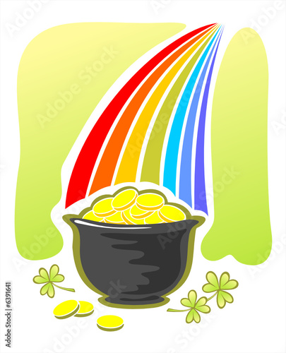 leprechaun gold and rainbow