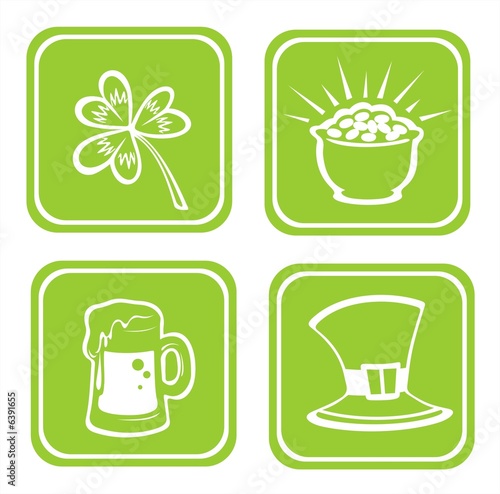 four st.Patrick Day's symbols