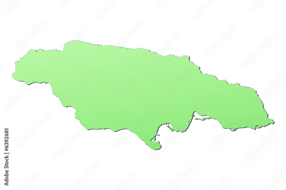 Jamaica map filled with light green gradient