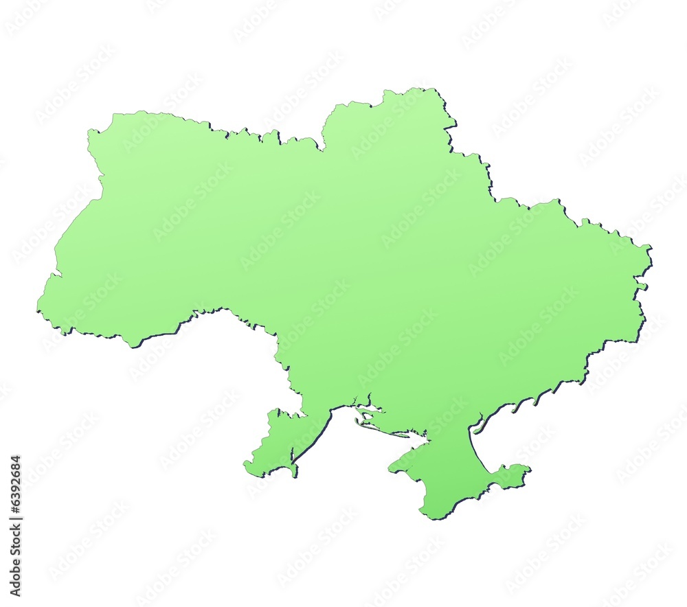 Ukraine map filled with light green gradient Ukraine map filled with light green gradient
