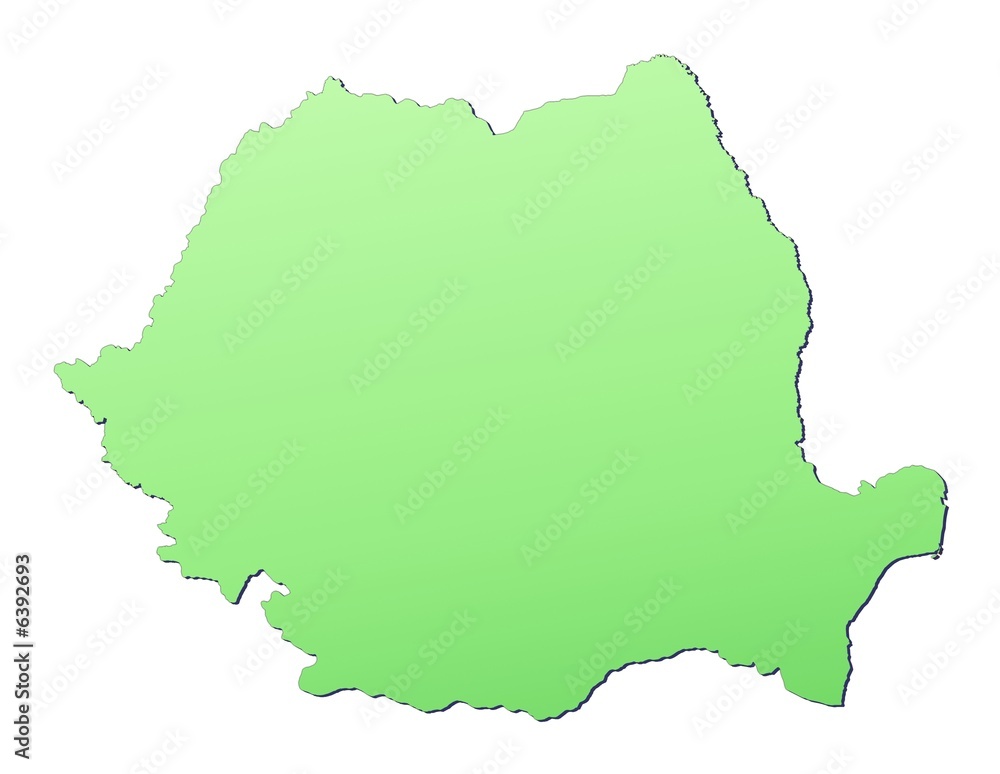 Romania map filled with light green gradient Romania map filled with light green gradient