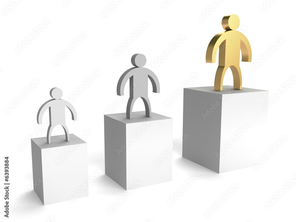 Leader. Abstract little men on a white background. Leader. Abstract little men on a white background.