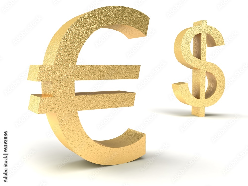 dollar vs euro on a white background dollar vs euro on a white background