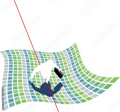 Man walking tight rope illustration