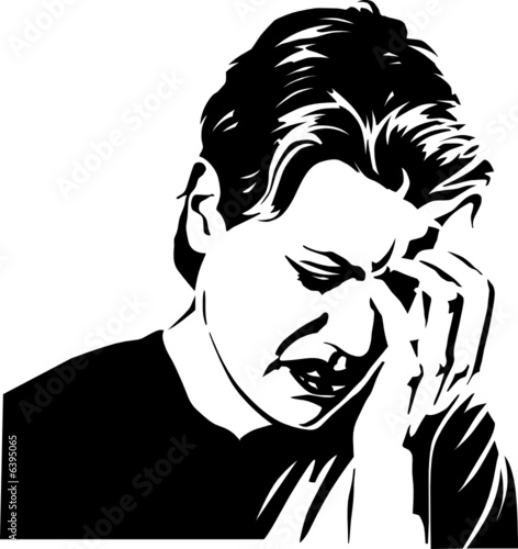 Woman in pain illustration