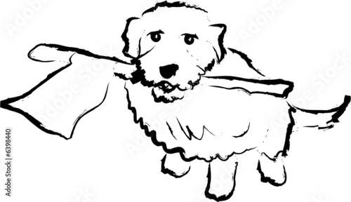 Dog with flag illustration