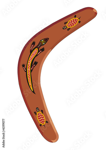 Aboriginal boomerang vector drawing photo