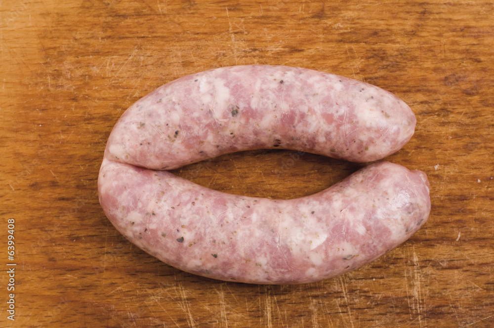 traditional Polish white sausage, raw traditional Polish white sausage, raw