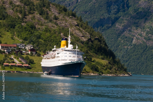 Cruise Ship in Geiranger Fjord