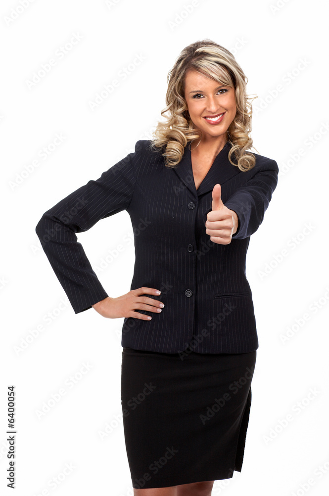 Friendly smiling businesswoman. Isolated over white background. Friendly smiling businesswoman. Isolated over white background.