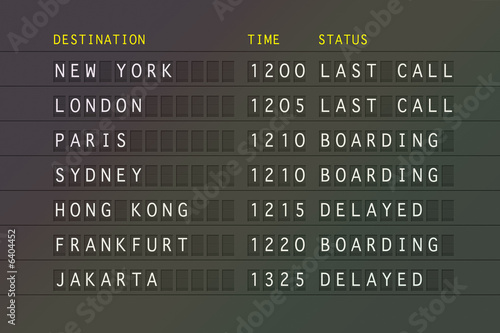 Flight timetable - International