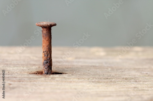 rusty nail in wood