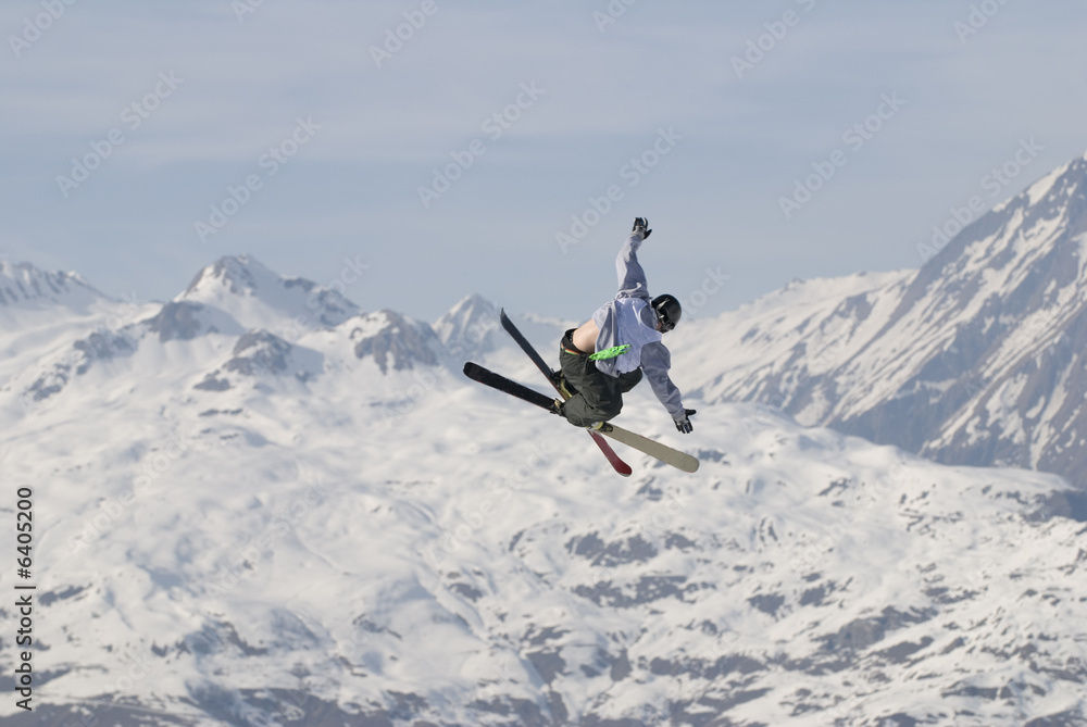 Freestyle skier in les Arcs. France Freestyle skier in les Arcs. France