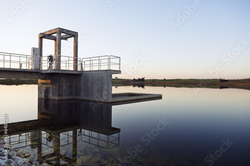 Intake tower in a small dam, Alentejo, Portugal