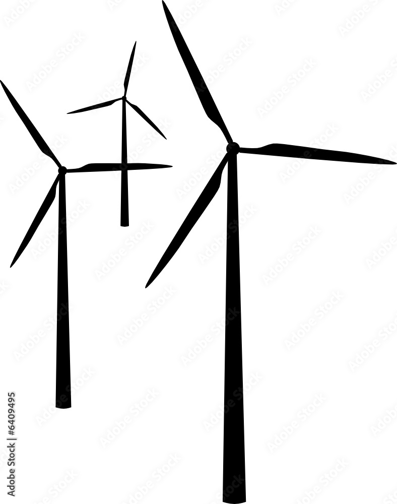 Modern wind power vector illustration Modern wind power vector illustration