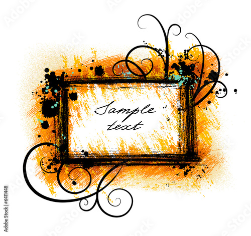 Decorative grunge frame with swirls