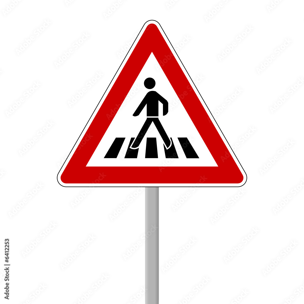 verkehrszeichen zebrastreifen Stock Vektorgrafik Adobe Stock