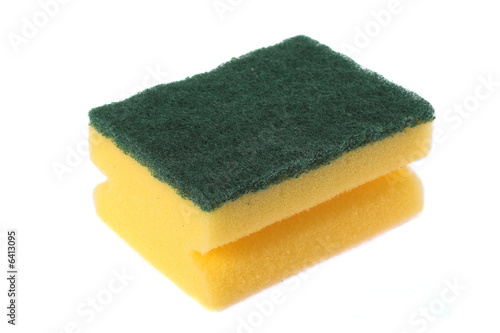 image of a kitchen sponge isolated on white