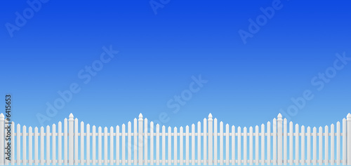 fence on blue sky