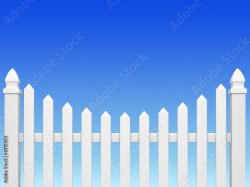 fence on blue sky © TimurD
