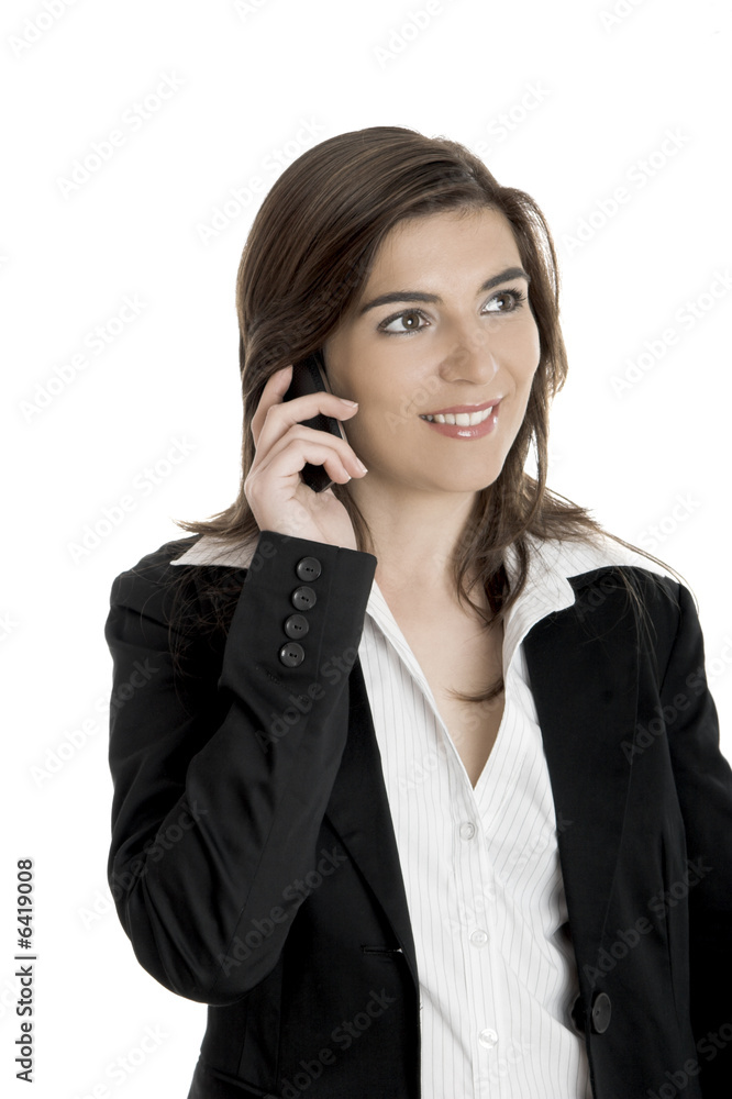 young beautiful businesswoman talking on her mobile phone young beautiful businesswoman talking on her mobile phone