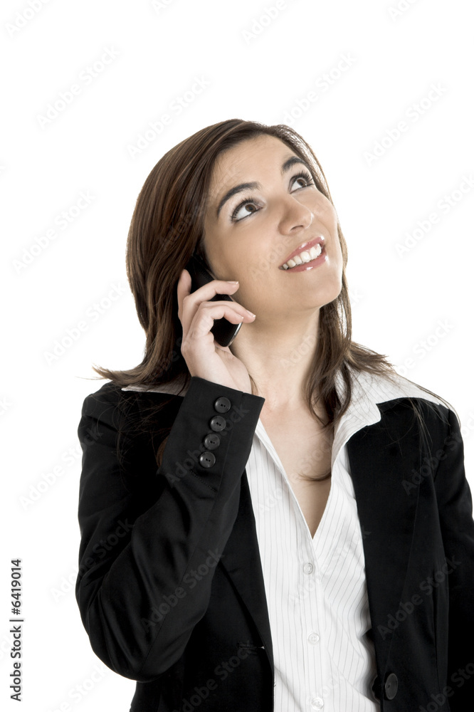 young beautiful businesswoman talking on her mobile phone young beautiful businesswoman talking on her mobile phone