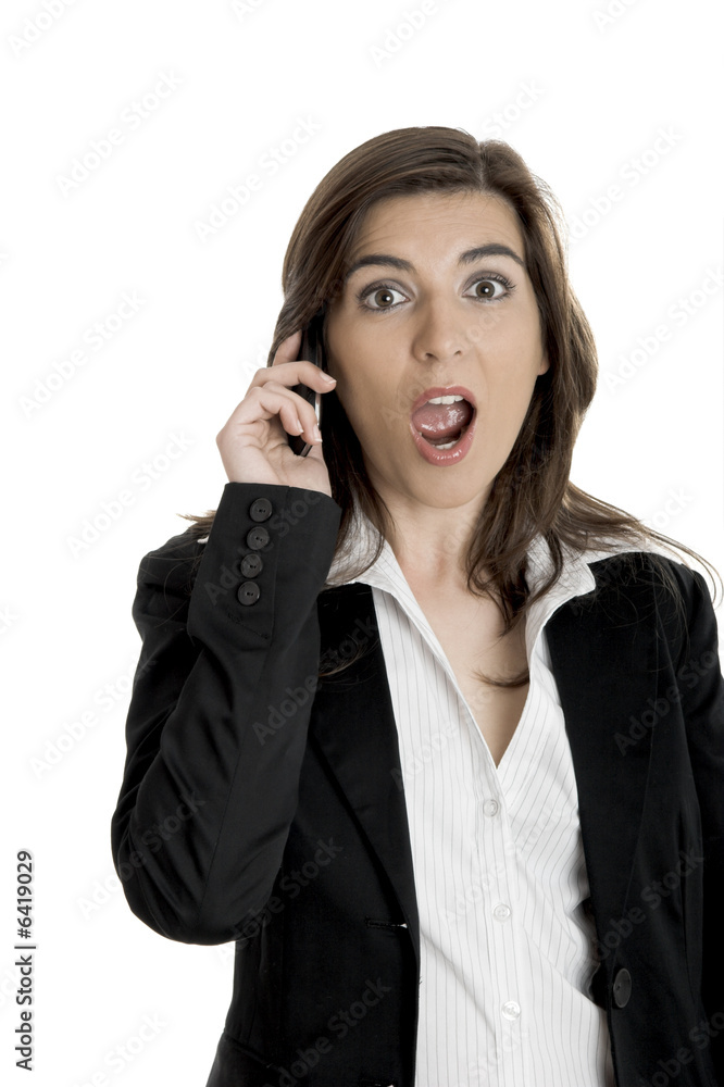 young beautiful businesswoman talking on her mobile phone young beautiful businesswoman talking on her mobile phone