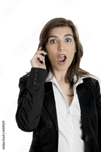  young beautiful businesswoman talking on her mobile phone