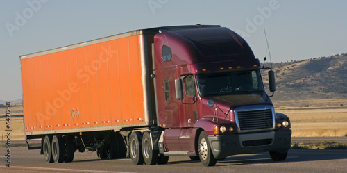 Canvas Print Colorful semi-truck in the west of USA.