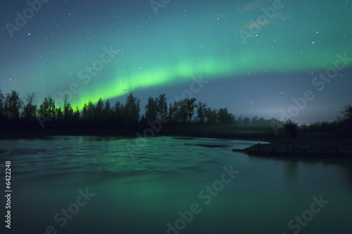 Aurora Borealis over the river