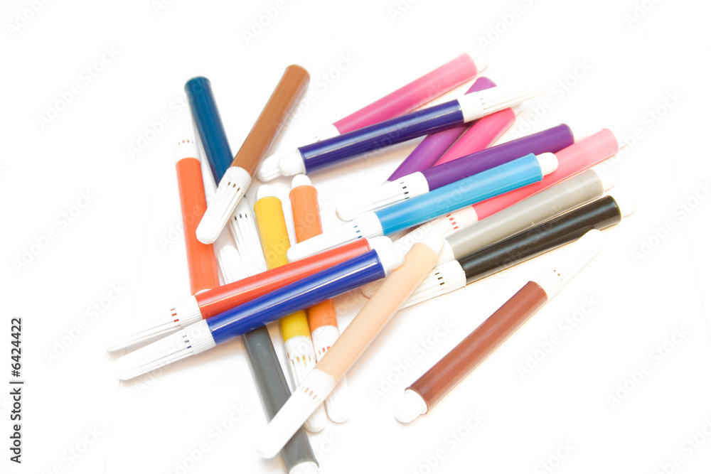 Obraz premium some soft-tip pen on the white isolated background