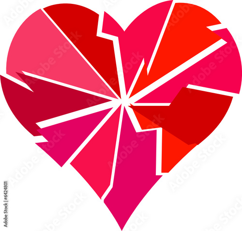 Broken heart vector illustration