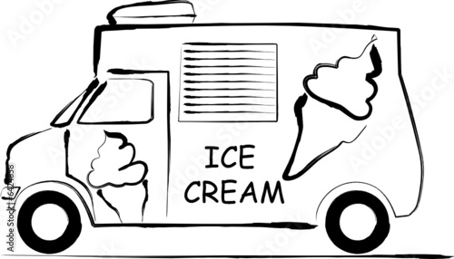 Ice cream van illustration
