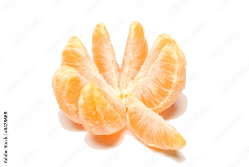 The isolated photo of a tangerine on a white background The isolated photo of a tangerine on a white background