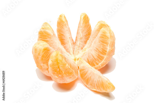 The isolated photo of a tangerine on a white background