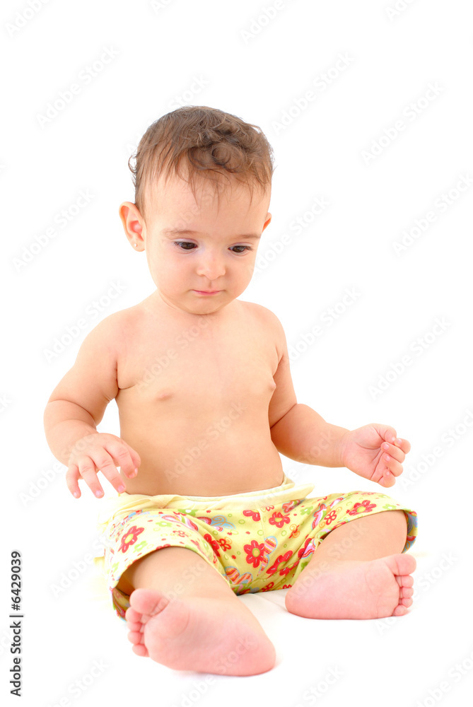 Photo of a Beautiful Baby on white background . Photo of a Beautiful Baby on white background .