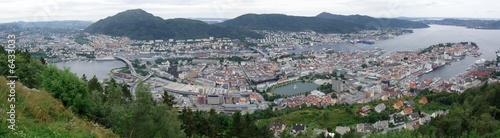 Stadt Bergen in Norwegen  Panorama