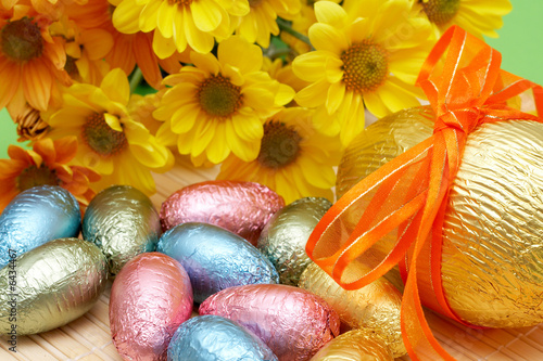 Assortment of chocolate Easter eggs 