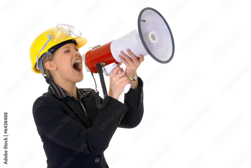 Attractive successful young businesswoman, construction Attractive successful young businesswoman, construction